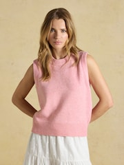 Joules Holly Pale Pink Knitted Vest - Image 1 of 7