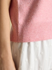 Joules Holly Pale Pink Knitted Vest - Image 6 of 7