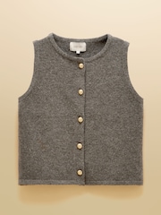 Braun - Joules Holly Strickweste mit Knopfleiste - Bild 7 von 7