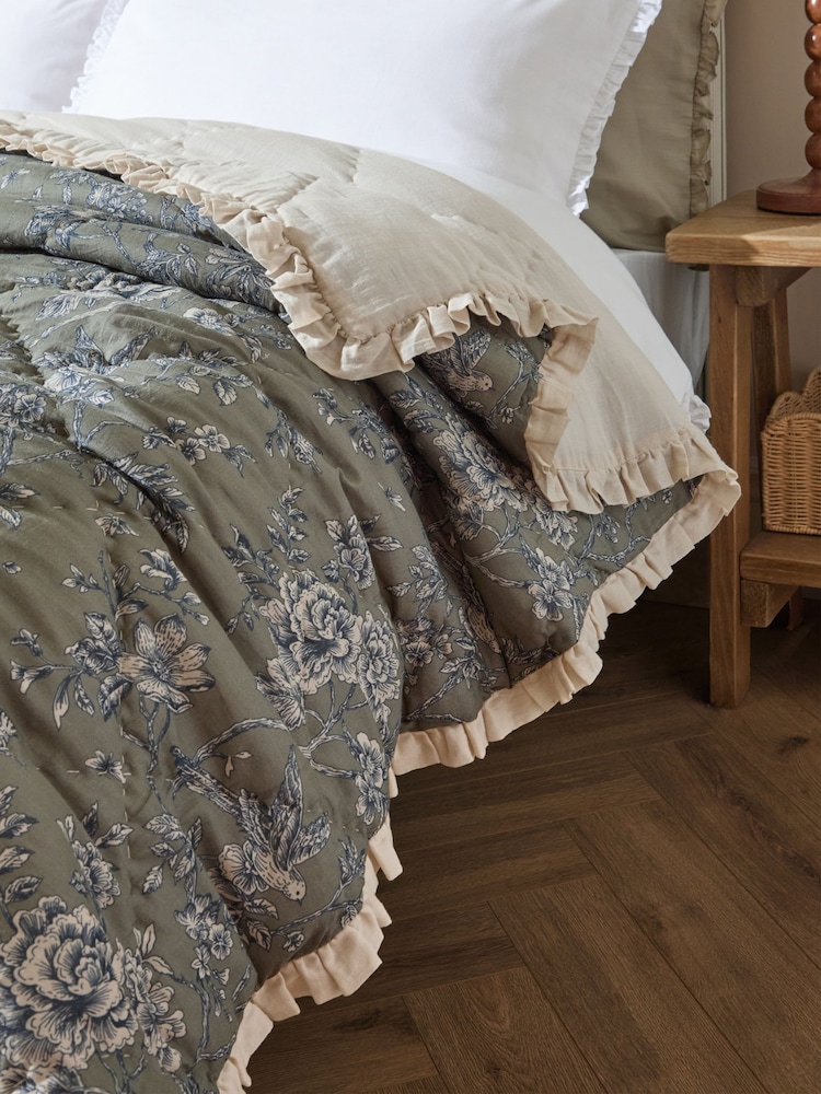 Wylder Moss Hermione Floral Quilted Ruffle Bedspread - Image 2 of 6