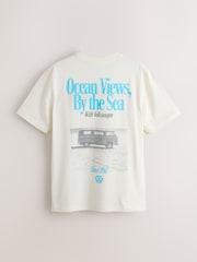 White Campervan Volkswagen Graphic T-Shirt - Image 1 of 4