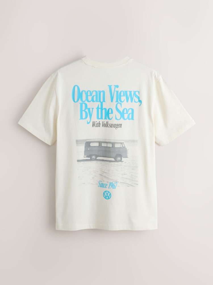 White Campervan Volkswagen Graphic T-Shirt - Image 1 of 4 White Campervan Volkswagen Graphic T-Shirt - Image 1 of 4