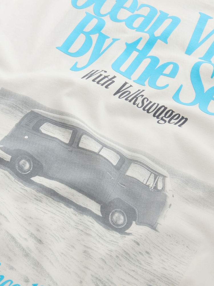 White Campervan Volkswagen Graphic T-Shirt - Image 9 of 9