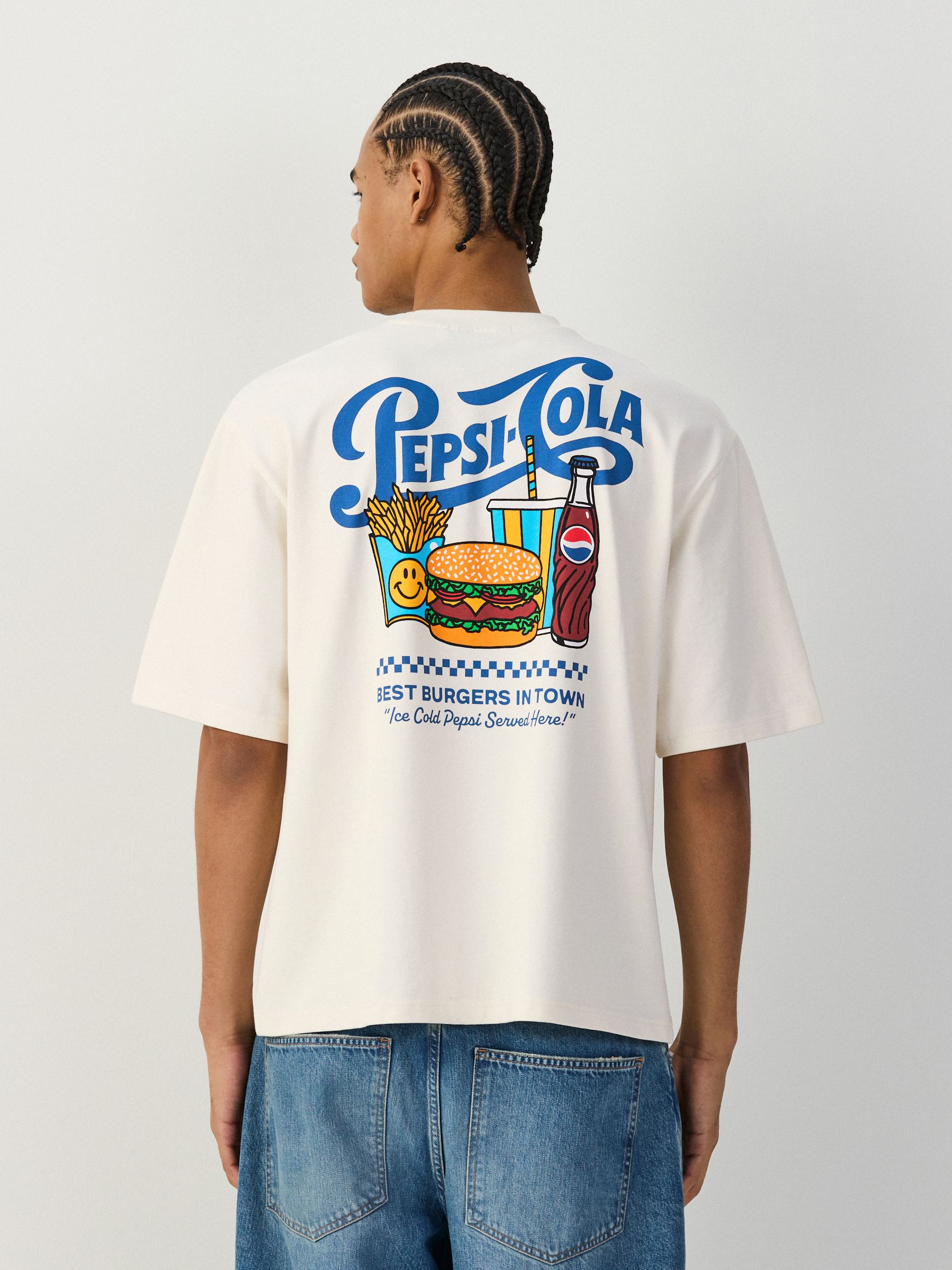 Buy White Pepsi Graphic Boxy T-Shirt from Next Romania