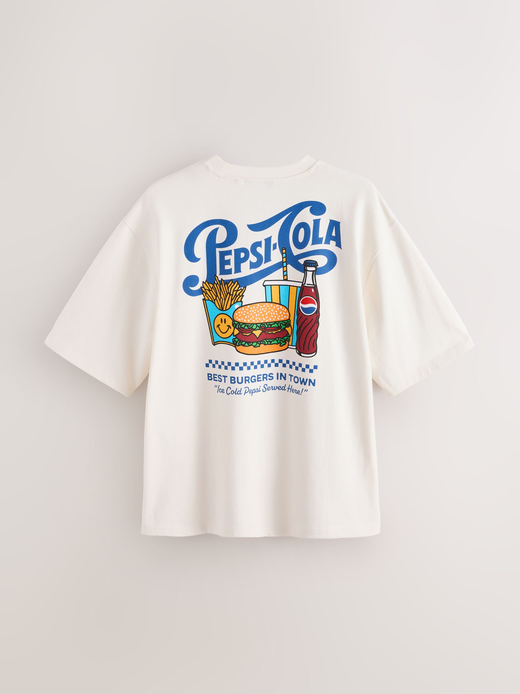 Buy White Pepsi Graphic Boxy T-Shirt from Next Romania