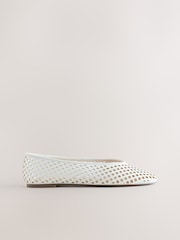 White Forever Comfort® Lasercut Ballet Flats - Image 2 of 8