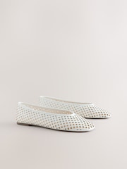 White Forever Comfort® Lasercut Ballet Flats - Image 3 of 8