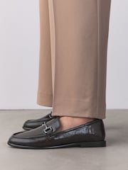 Chocolate Brown Trim Round Toe Loafers - Image 5 of 9
