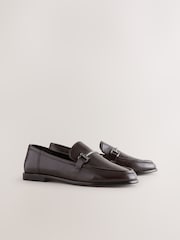 Chocolate Brown Trim Round Toe Loafers - Image 6 of 9