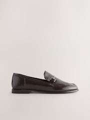 Chocolate Brown Trim Round Toe Loafers - Image 7 of 9