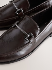Chocolate Brown Trim Round Toe Loafers - Image 8 of 9
