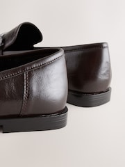 Chocolate Brown Trim Round Toe Loafers - Image 9 of 9