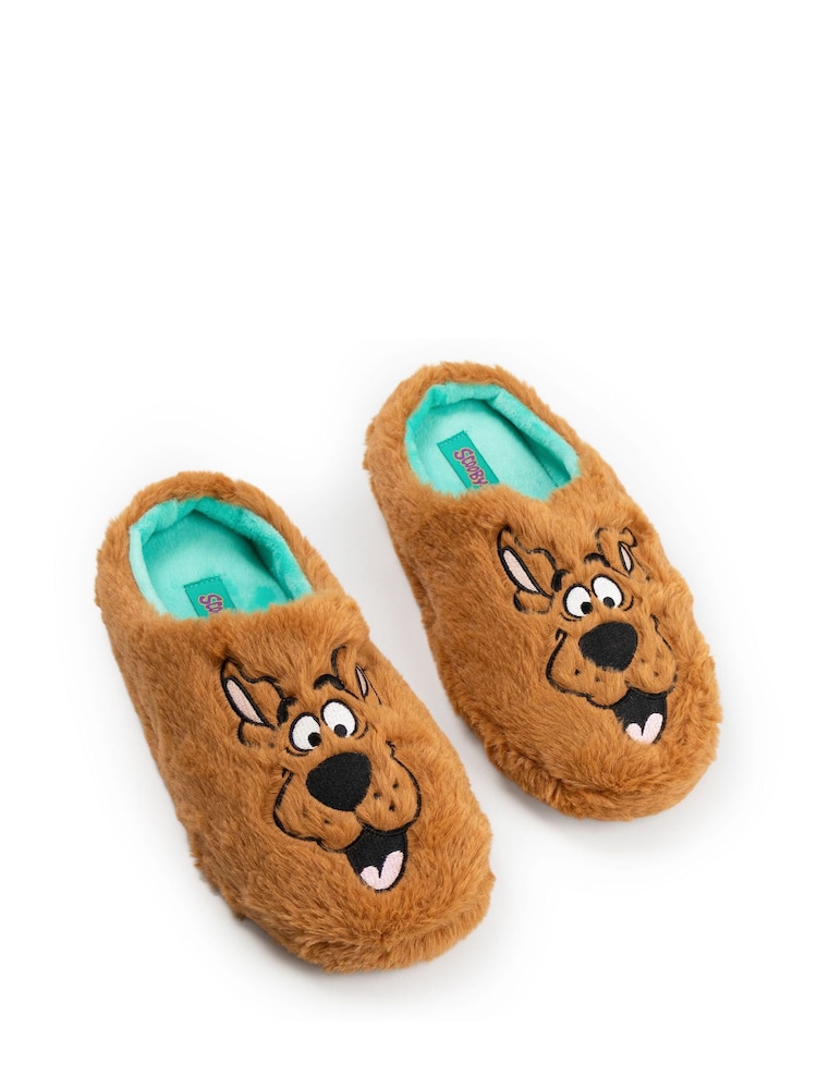 Vanilla Underground Brown Scooby Doo Character Face Slippers - Image 1 of 6 Vanilla Underground Brown Scooby Doo Character Face Slippers - Image 1 of 6