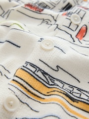 Ecru White Relaxed Fit Scenic Print Knitted Shirt - Image 7 of 8