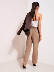 Friends Like These Neutral Premium Elastic Back Tailored Wide Leg Trousers - Image 2 of 4