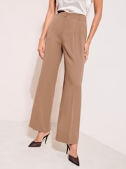 Friends Like These Neutral Premium Elastic Back Tailored Wide Leg Trousers - Image 4 of 4