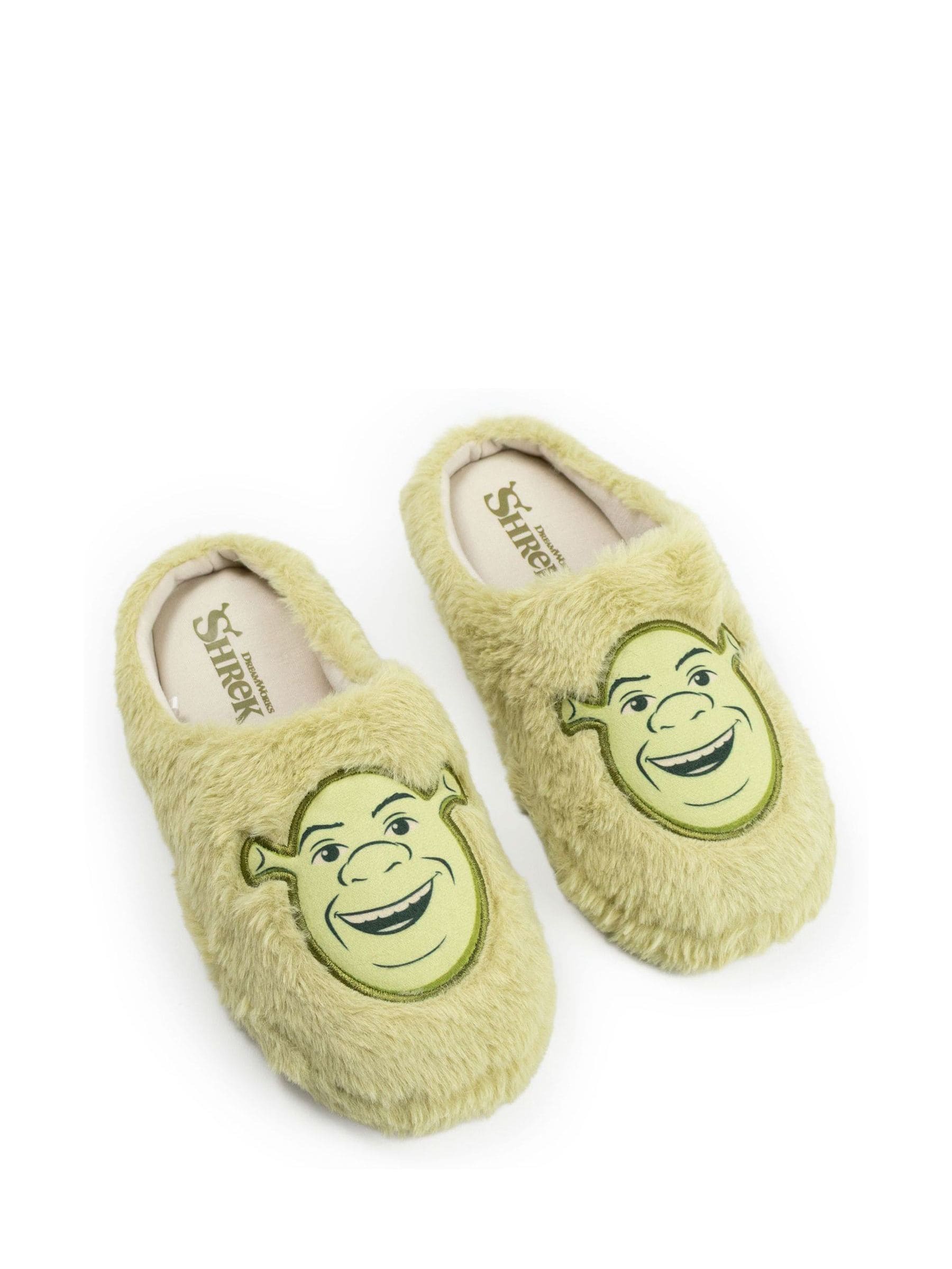 Vanilla Underground Men's Green Shrek Character Face Slippers