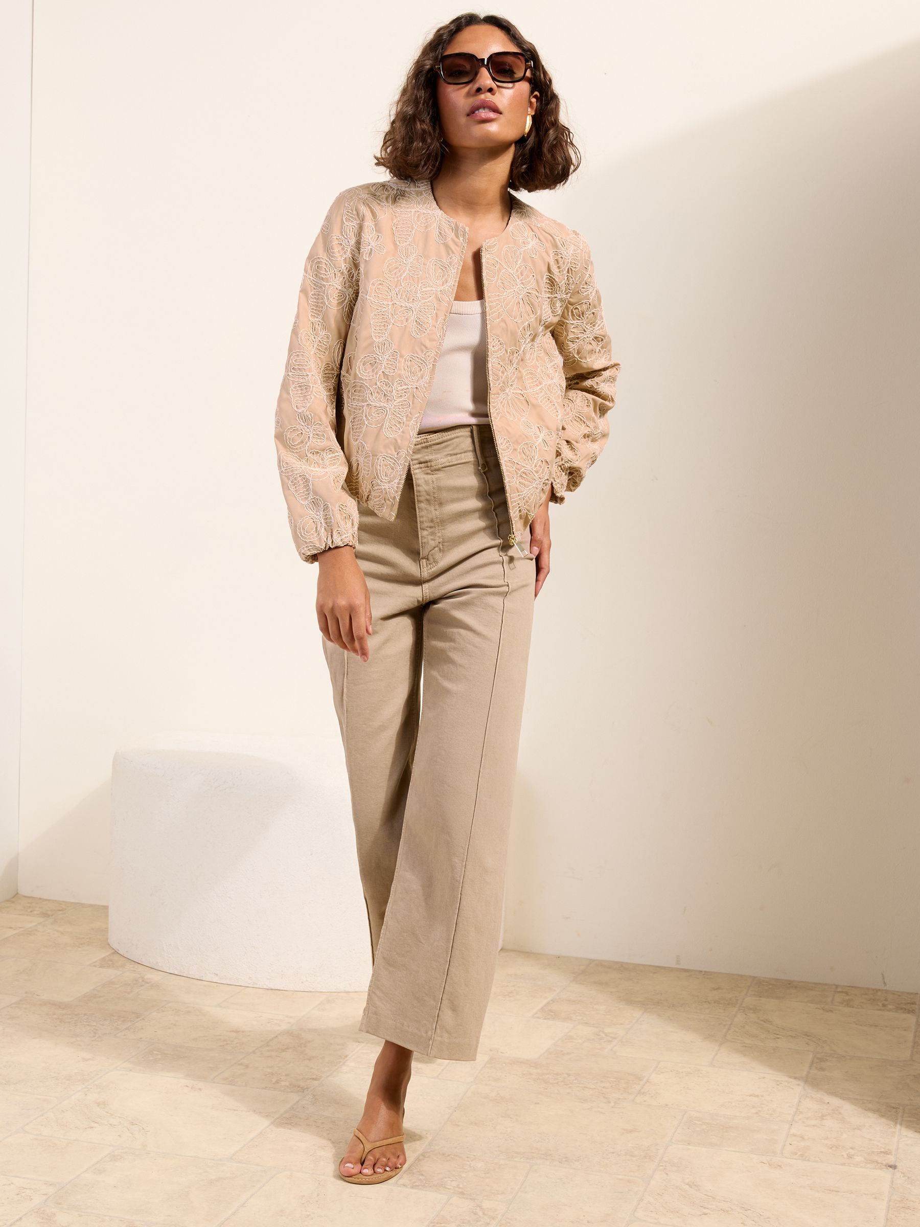 Buy Friends Like These Cream Embroidered Cornelli Bomber Jacket