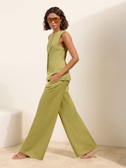 Friends Like These Crosshatch Wide Leg Trousers - 圖片 2/5