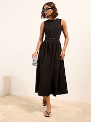 Friends Like These Black Sculpting Stretch Drop Waist Dress - Image 1 of 5
