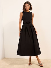 Friends Like These Black Sculpting Stretch Drop Waist Dress - Image 3 of 5
