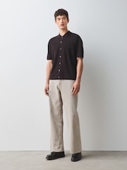Brown Relaxed Fit Ultrasoft Smart Knitted Shirt - Image 2 of 5
