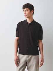 Brown Relaxed Fit Ultrasoft Smart Knitted Shirt - Image 3 of 5