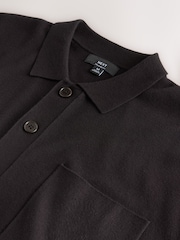 Brown Relaxed Fit Ultrasoft Smart Knitted Shirt - Image 7 of 8