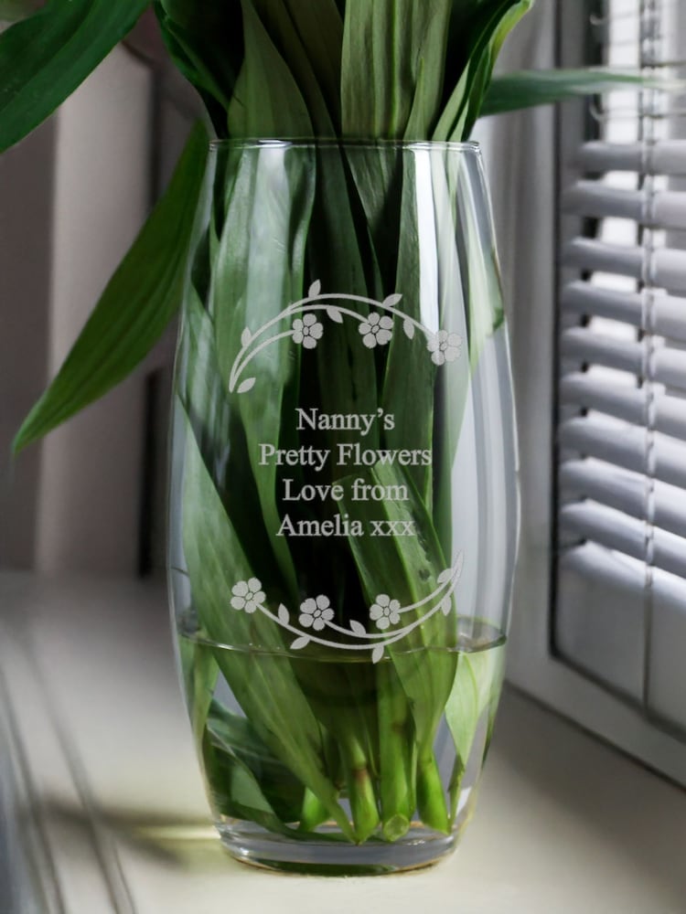 Personalised Floral Bullet Vase by PMC - Image 1 of 1 Personalised Floral Bullet Vase by PMC - Image 1 of 1