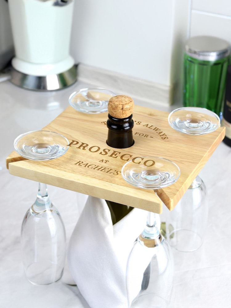 Personalised 4 Prosecco Flute & Bottle Holder by PMC - Image 1 of 5