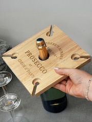 Personalised 4 Prosecco Flute & Bottle Holder by PMC - Image 4 of 5