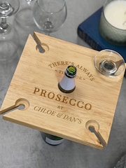 Personalised 4 Prosecco Flute & Bottle Holder by PMC - Image 5 of 5