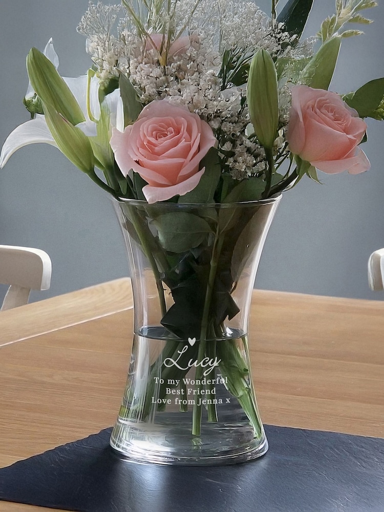 Personalised Love Heart Glass Vase by PMC - Image 2 of 3
