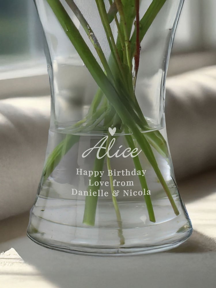 Personalised Love Heart Glass Vase by PMC - Image 3 of 3