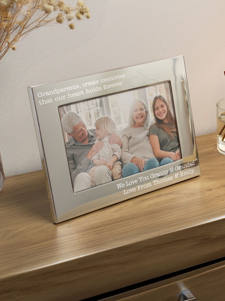 Personalised 5 x 7 Landscape Silver Photo Frame by PMC - Image 2 of 3