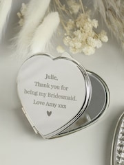 Personalised Diamante Heart Compact Mirror by PMC - Image 2 of 3