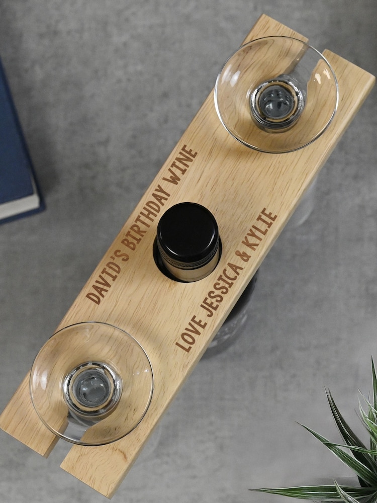 Personalised Wine Glass & Bottle Holder by PMC - Image 4 of 4