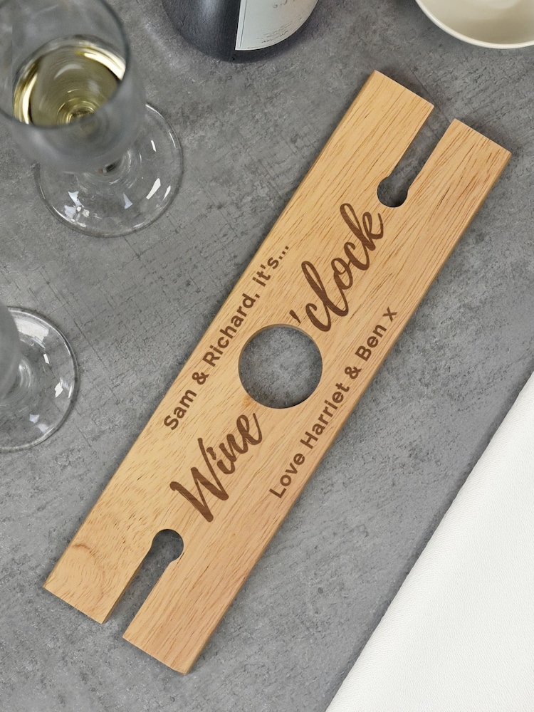 Personalised 'Wine O'clock' Glass & Bottle Holder by PMC - Image 4 of 4