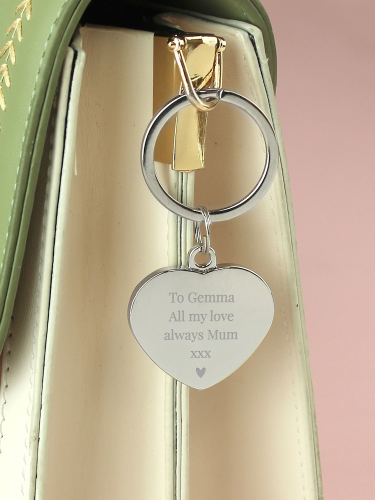 Personalised Diamante Heart Keyring by PMC - Image 2 of 4