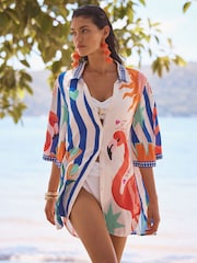 Love & Roses Beach Shirt Cover-Up - Image 2 of 4