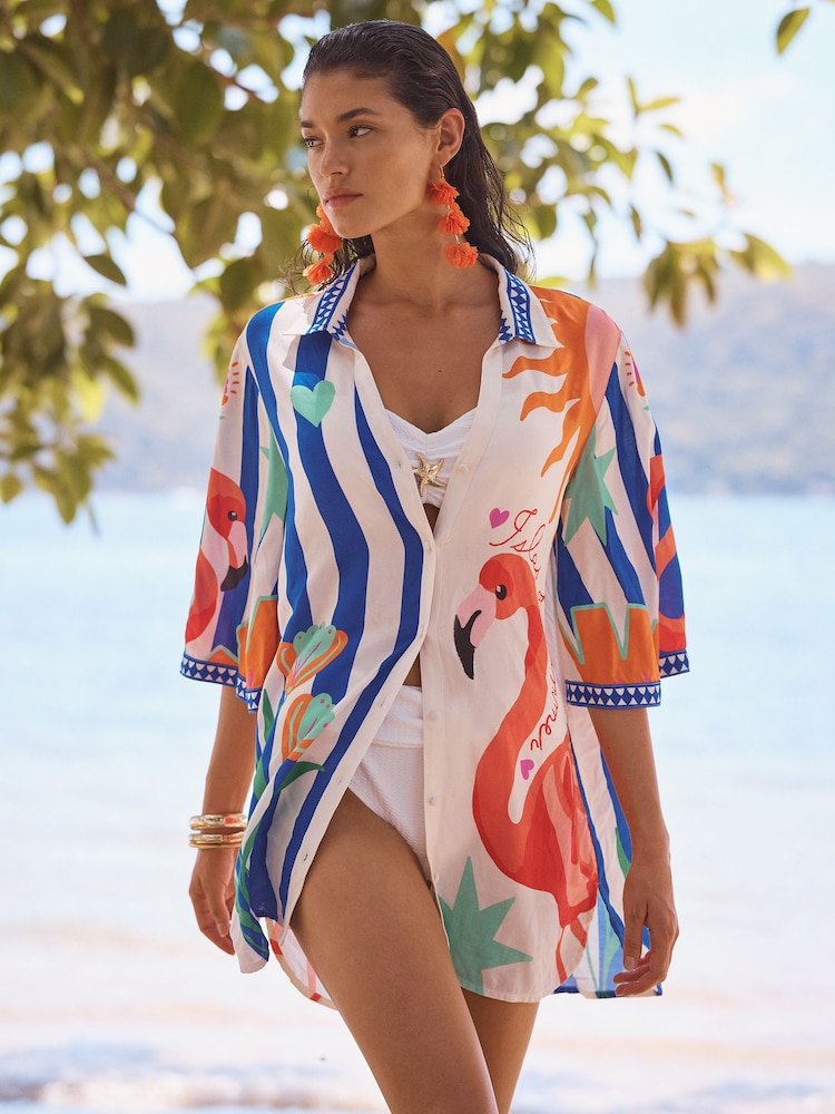 Love & Roses Beach Shirt Cover-Up - Image 2 of 4