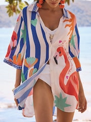 Love & Roses Beach Shirt Cover-Up - Image 3 of 4