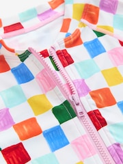 Eleanor Bowmer Multicoloured Zip Through Checkerboard Swimsuit - Image 5 of 5