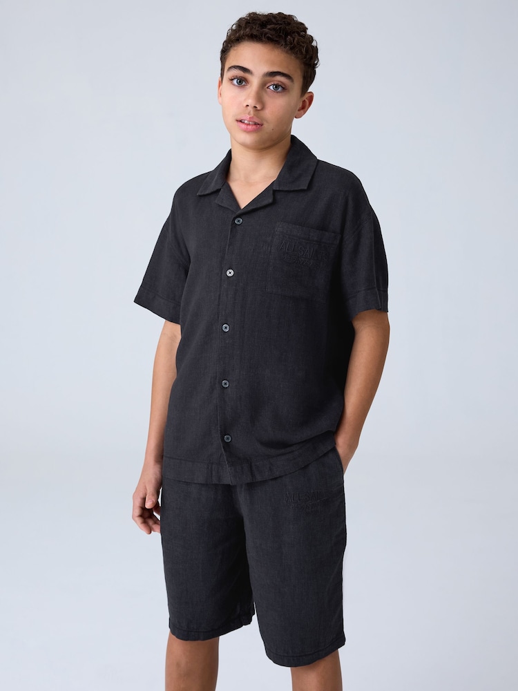 smALLSAINTS Washed Black Underground Shirt and Shorts Set - Image 1 of 12 smALLSAINTS Washed Black Underground Shirt and Shorts Set - Image 1 of 12