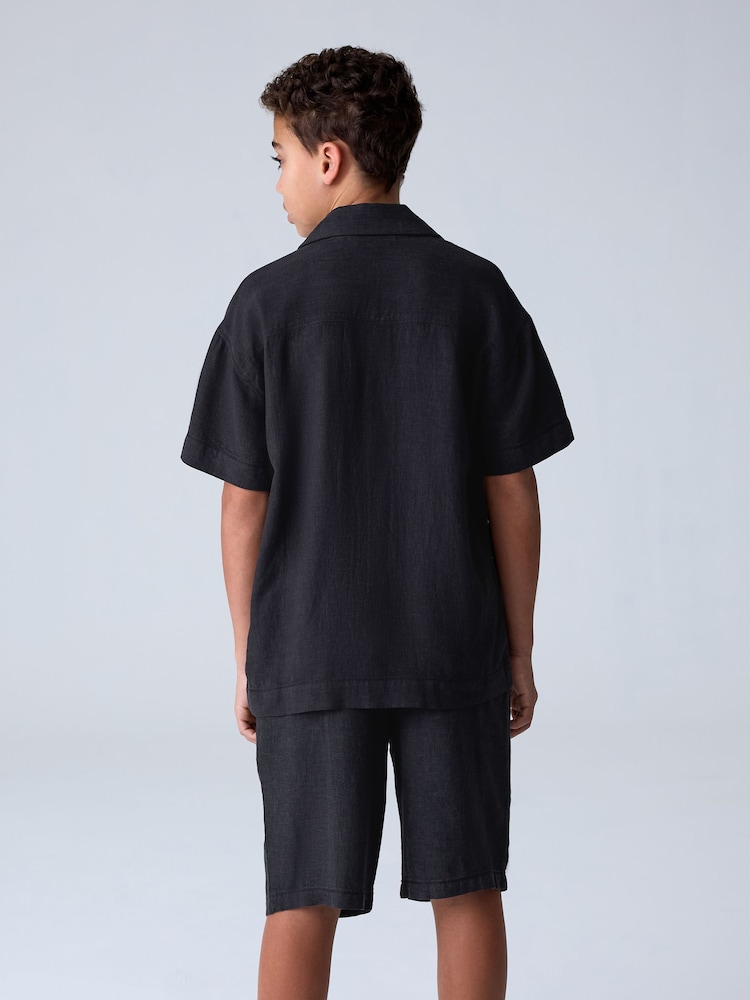 smALLSAINTS Washed Black Underground Shirt and Shorts Set - Image 2 of 12 smALLSAINTS Washed Black Underground Shirt and Shorts Set - Image 2 of 12