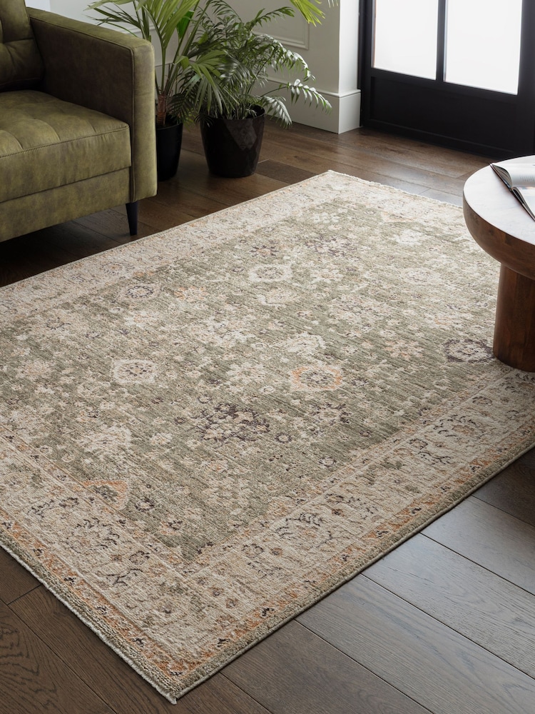 Asiatic Rugs Green Heriz Ornate Rug - Image 1 of 6 Asiatic Rugs Green Heriz Ornate Rug - Image 1 of 6