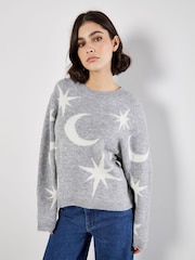 Apricot Grey Constellation Jumper - Image 1 of 5