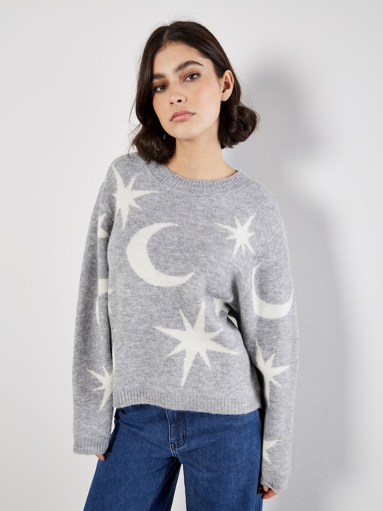 Apricot Grey Constellation Jumper - Image 1 of 5