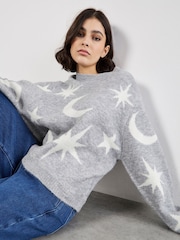Apricot Grey Constellation Jumper - Image 3 of 5