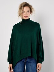 Apricot Green Soft Touch Mock Neck Oversized Top - Image 3 of 5